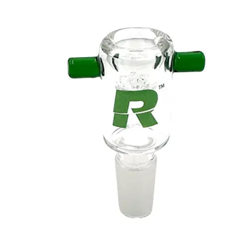 Rekt Glass Bowl For Bong with Built In Screen and Double Handle 14mm Male Green