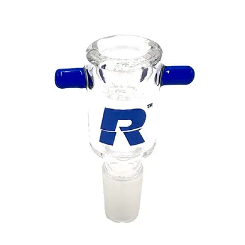 Rekt Glass Bowl For Bong with Built In Screen and Double Handle 14mm Male Blue