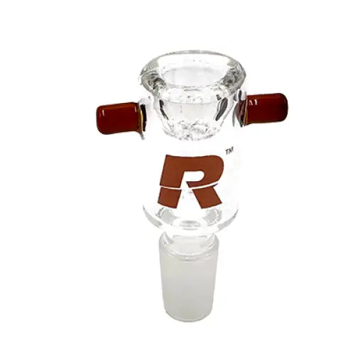 Rekt Glass Bowl For Bong with Built In Screen and Double Handle 14mm Male Amber