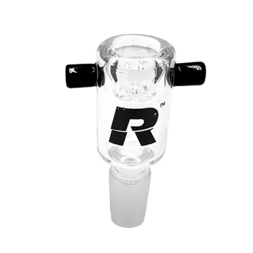 Rekt Glass Bowl For Bong with Built In Screen and Double Handle 14mm Male Black