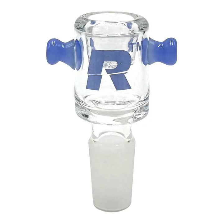 Rekt Glass Bowl For Bong with Built In Screen and Double Handle 14mm Male Milk Blue