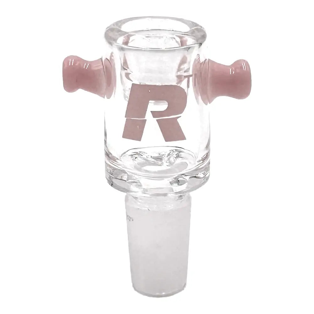 Rekt Glass Bowl For Bong with Built In Screen and Double Handle 14mm Male Milk Pink