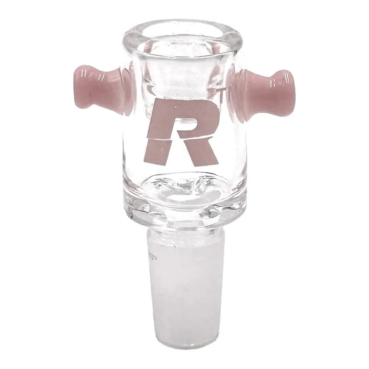 Rekt Glass Bowl For Bong with Built In Screen and Double Handle 14mm Male Milk Pink