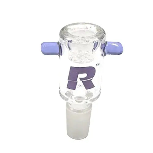 Rekt Glass Bowl For Bong with Built In Screen and Double Handle 14mm Male Purple