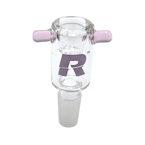 Rekt Glass Bowl For Bong with Built In Screen and Double Handle 14mm Male Pink