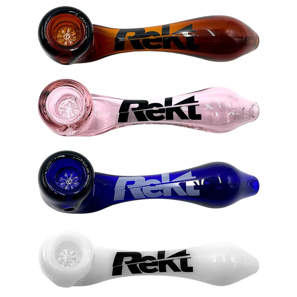 Rekt - Glass Sherlock Pipe with Screen - 5.5’’