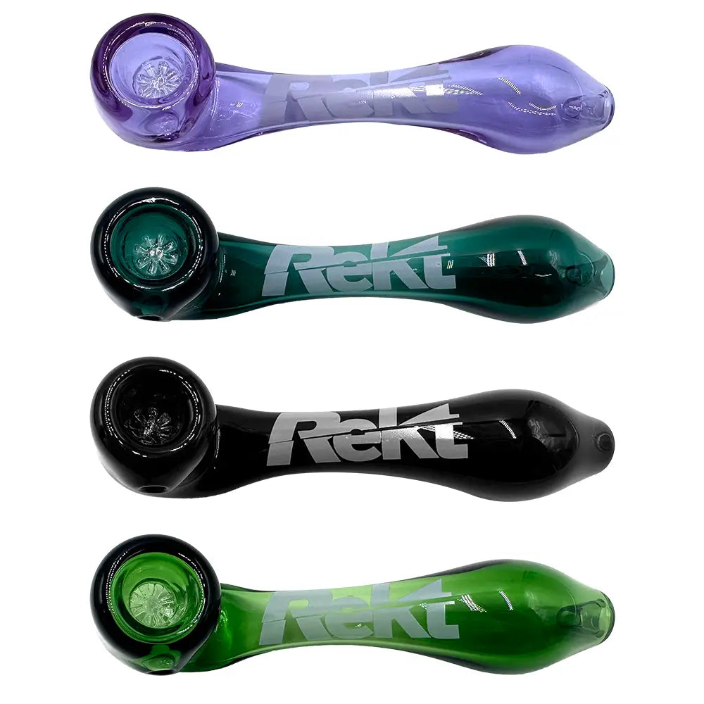 Rekt - Glass Sherlock Pipe with Screen - 5.5’’