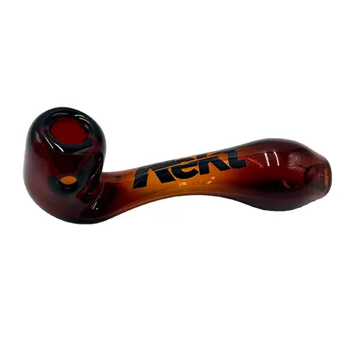 Rekt - Glass Sherlock Pipe with Screen - 5.5’’ - Amber