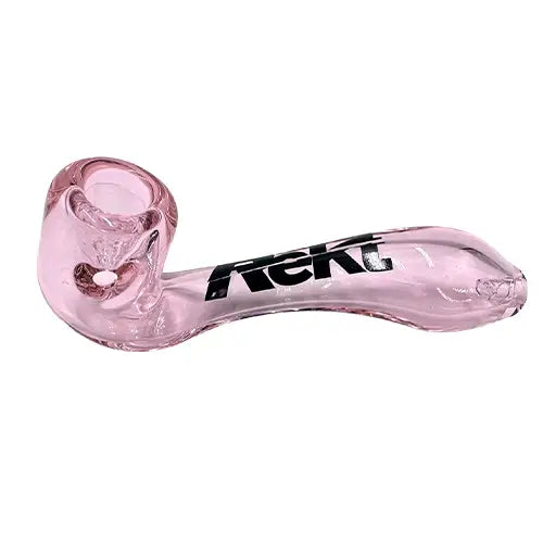 Rekt - Glass Sherlock Pipe with Screen - 5.5’’ - Pink