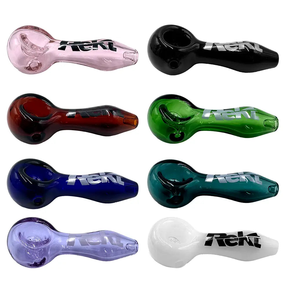 Rekt - Glass Spoon Pipe with Screen - 3.9’’