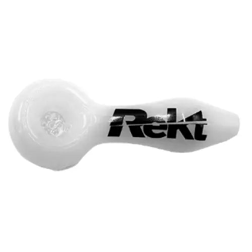 Rekt - Glass Spoon Pipe with Screen - 3.9’’ - White