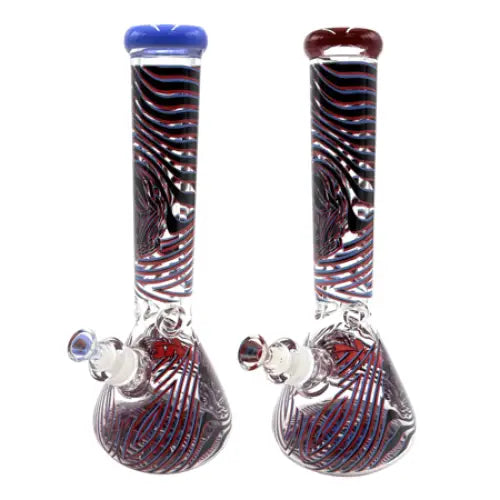 Rekt - Retro 3d Rose Glass Beaker Bong - 14’’ - 9mm