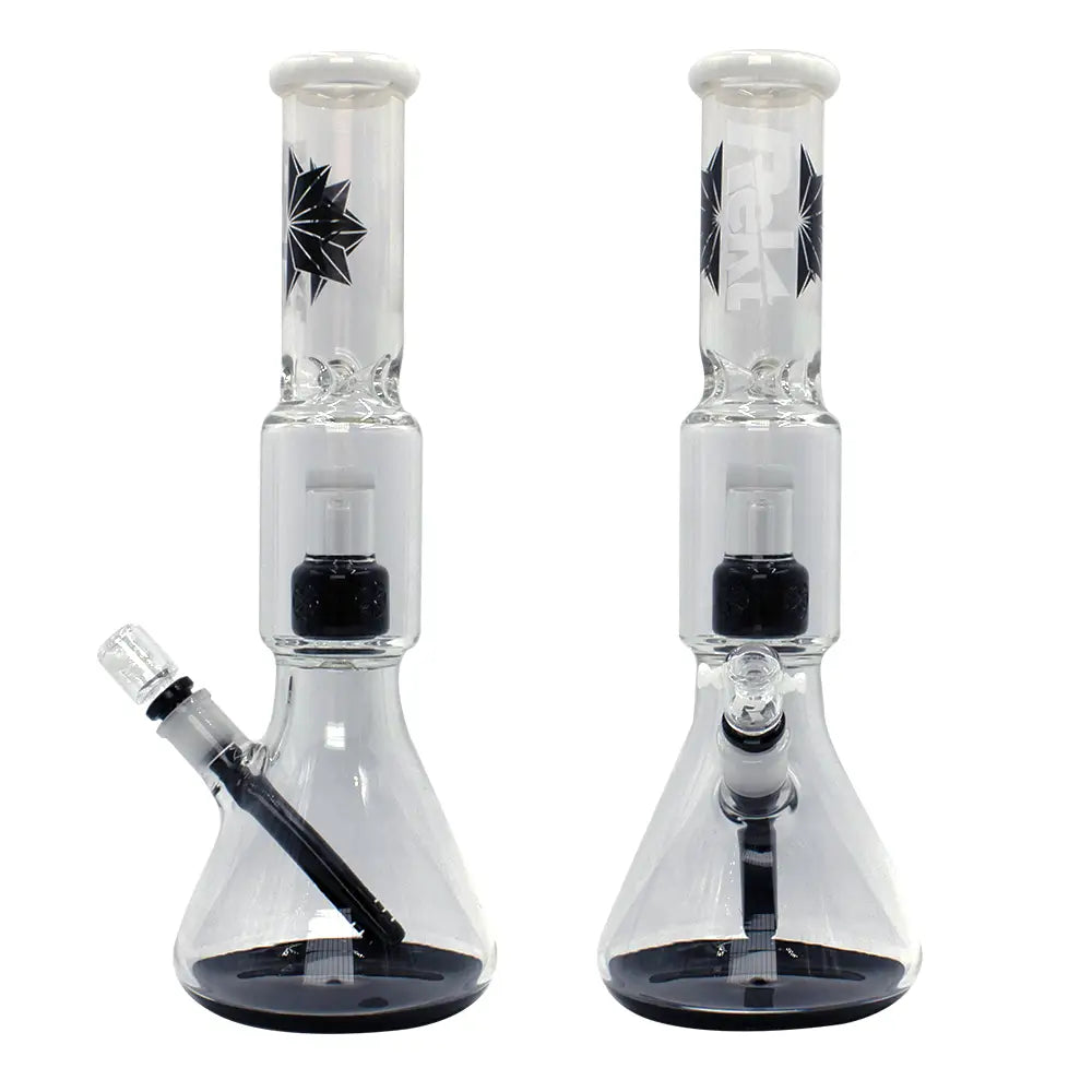 Rekt - Two Tone Beaker Bong w/Perc - 15’’ - Milk White