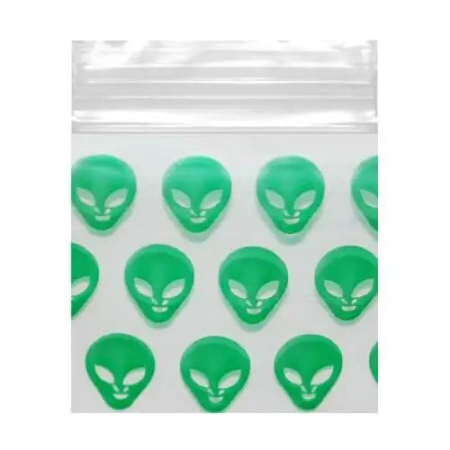 Smell Proof Bags - Alien Head Pack 1k - 1’’ X 1’’