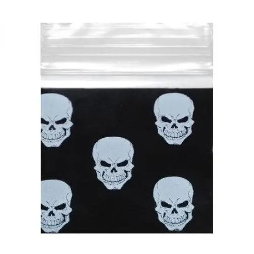 Smell Proof Bags - White Skull Pack 1k - 1’’ X 1’’