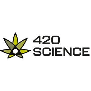 A stylized cannabis leaf logo with the company name.