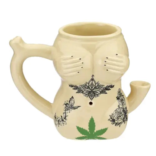 Tattoo Girl Ceramic Mug Pipe