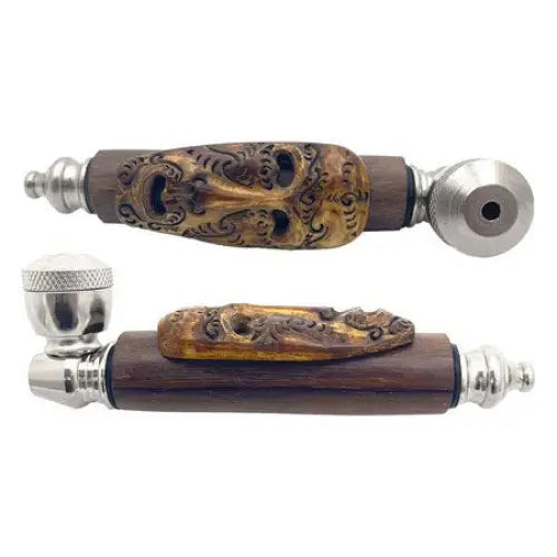 Wood & Metal Pipe - Calavera Face - 4’’