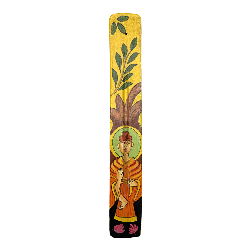 Inhal'Nation - Wooden Incense Burner - Hand Painted Buddha