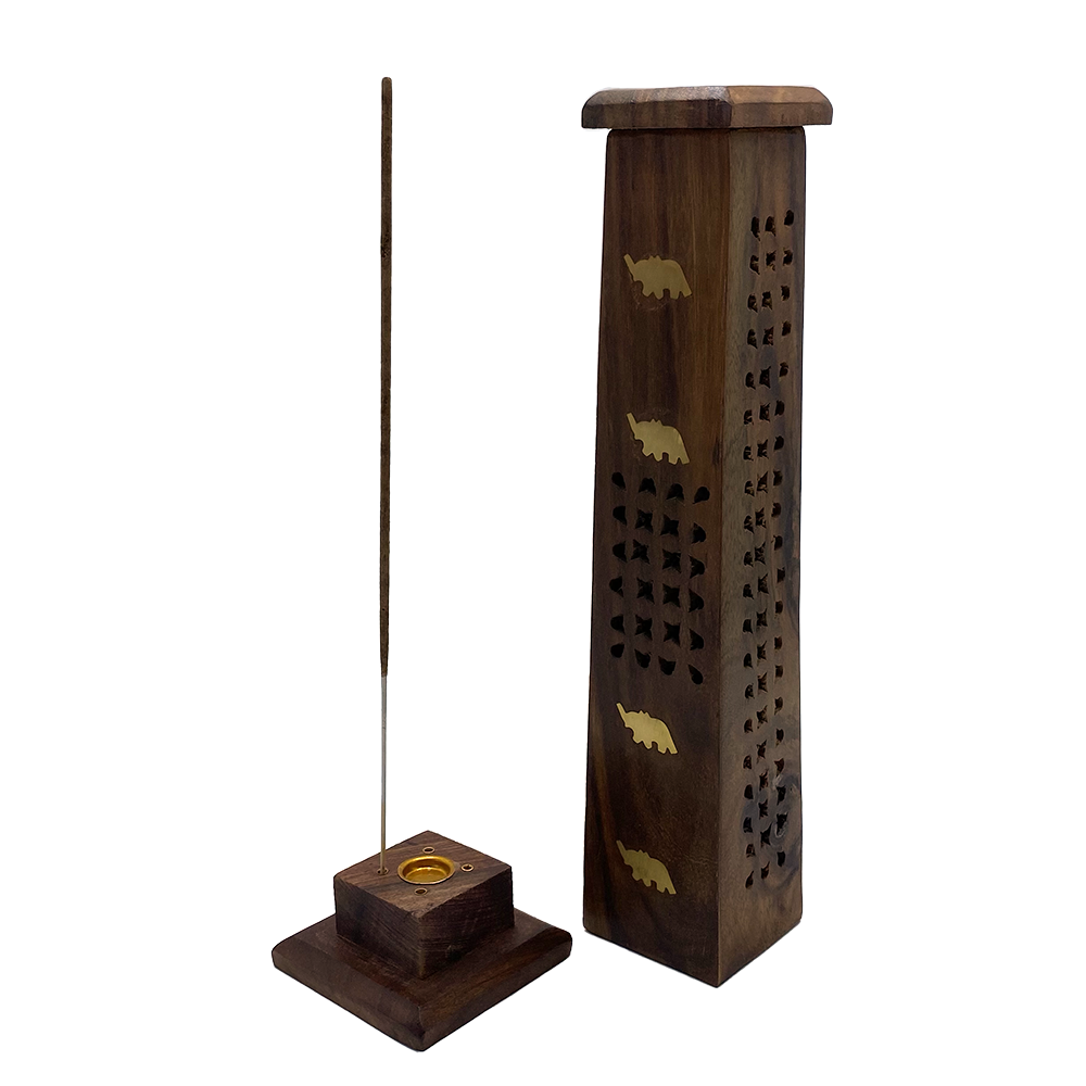 Inhal'Nation - Wooden Incense Burner - Tower Style - Elephant