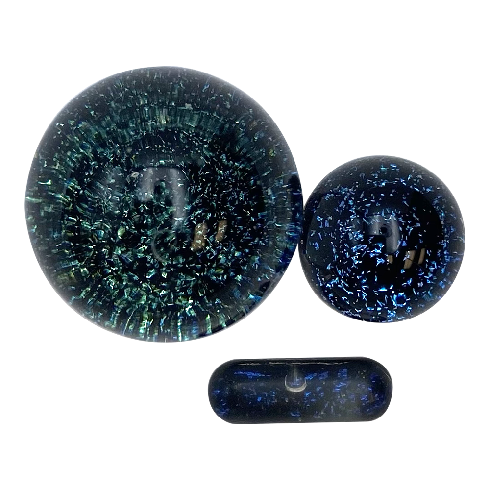 Dichroic Glass Terp Beads (set of 3)