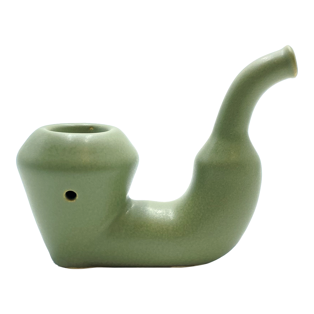 Oak & Earth Creations - Handmade Ceramic Sherlock Pipe - 5"