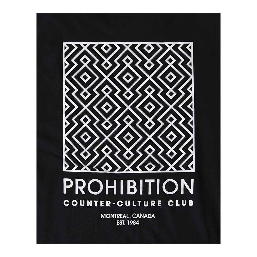 Prohibition - T-Shirt - Counter-Culture Club Pattern - Black
