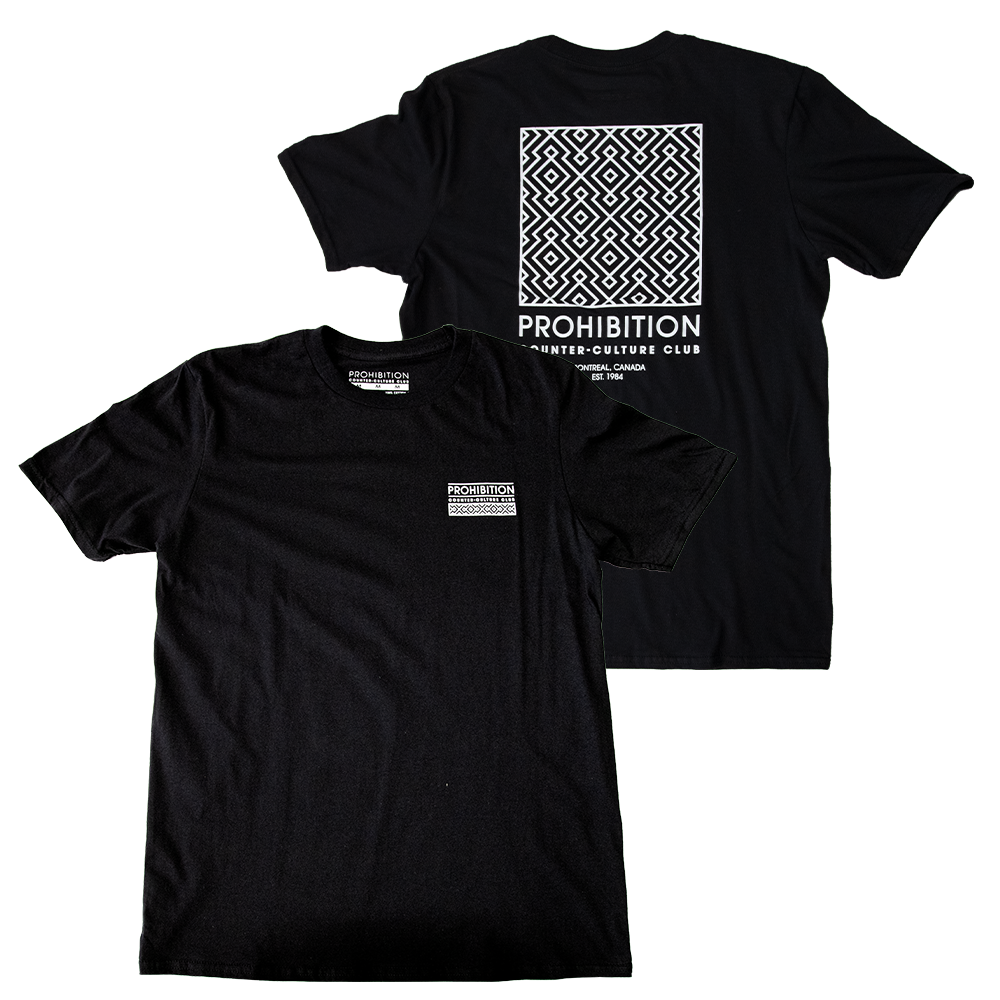 Prohibition - T-Shirt - Counter-Culture Club Pattern - Black