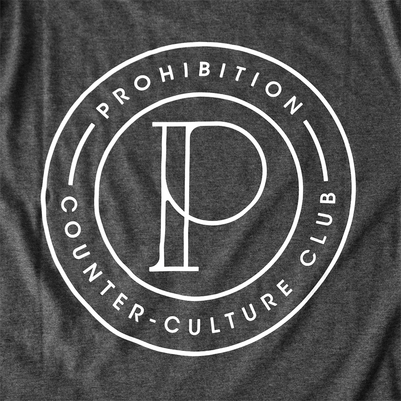 Prohibition - T-Shirt - Counter-Culture Club Crest - Charcoal