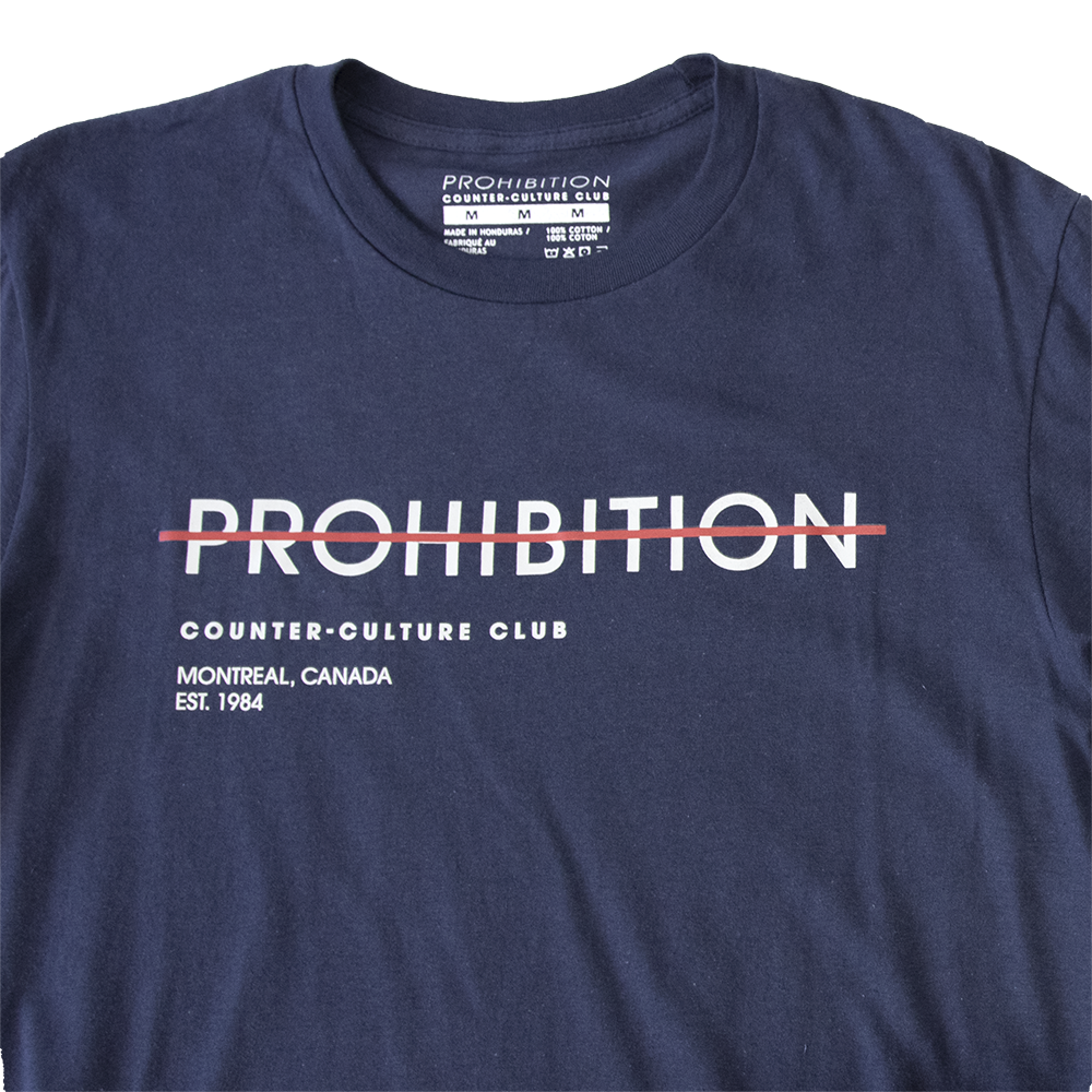 Prohibition - T-Shirt - Strikethrough Design - Blue