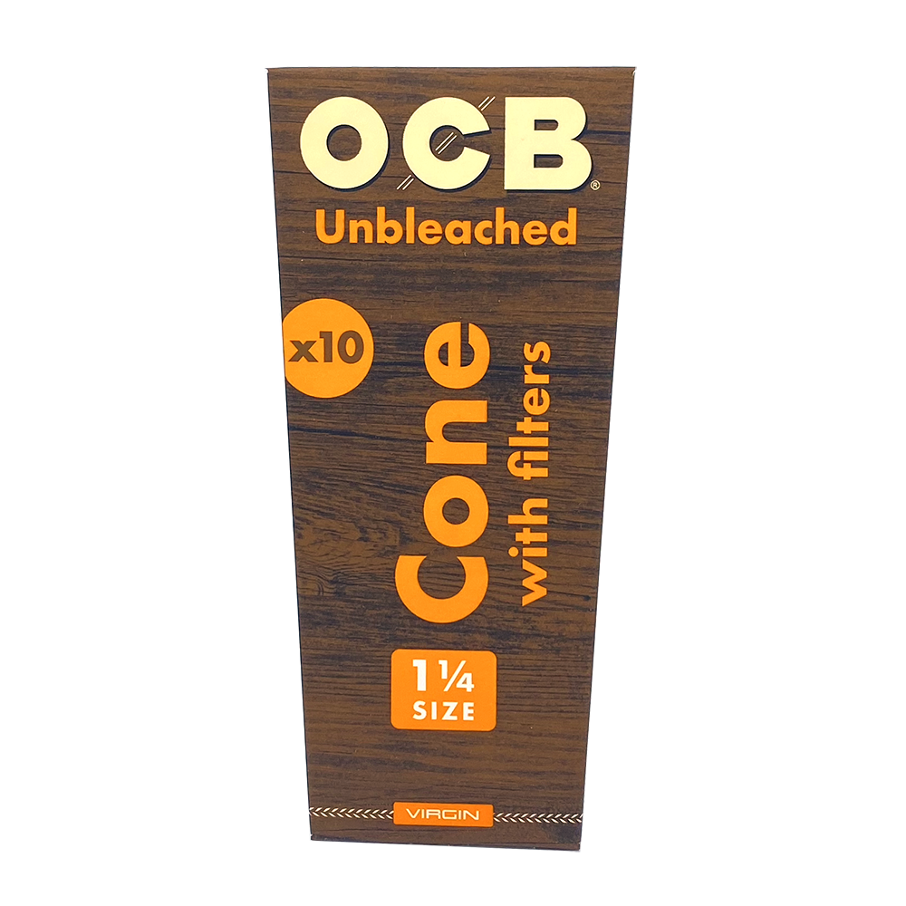 OCB - Virgin Unbleached Cones - 1 1/4 - (12pks of 10 units)