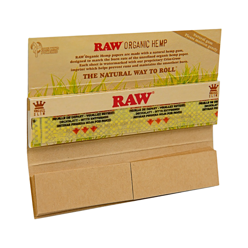 RAW - Rolling Paper - Organic Hemp -  Connoisseur King Size Slim (24pk)